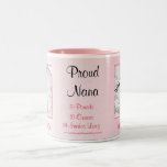 Taza rosada orgullosa de la foto del bebé de Nana 