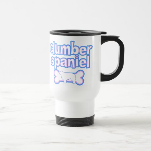 Taza rosada y azul del viaje del perro de aguas de