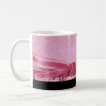 Taza rosada y negra elegante del damasco del boda
