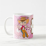 Taza rubia de la vaquera con nombre