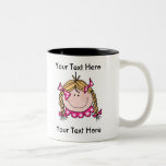 Taza rubia de las trenzas del chica - personalizab