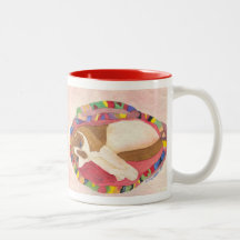 Taza siamesa de la raqueta colorida