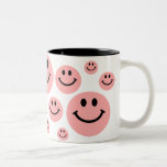 Taza sonriente coralina de la cara tazas