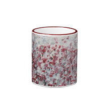 Taza/taza - arte abstracto - amapolas en invierno