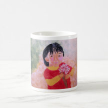 Taza/taza - chica con las margaritas
