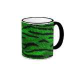 taza verde de la impresión del tigre
