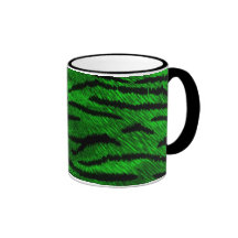 taza verde de la impresión del tigre