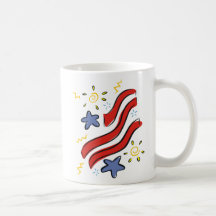 Tazas abstractas de la cinta, de la estrella y de 