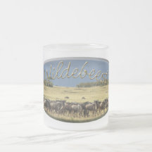 Tazas azules del safari de la fauna del wildebeest