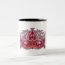 Tazas célticas rosadas del arte