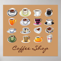Tazas de café coloridas - diversos tamaños disponi posters