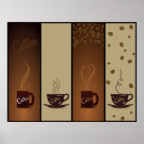 Tazas de café y habas - diversos tamaños disponibl posters