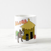 Tazas hawaianas de Hula Tiki del dogo francés