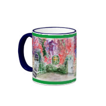 TAZAS MAGNÍFICAS - PATIO DE FLORES - ACUARELA DEL 