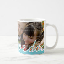 Tazas personalizadas azules del día de padre con l