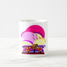 Tazas rosadas abstractas del paisaje