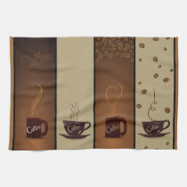 Tazas y habas de café toallas de cocina