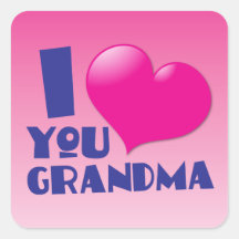 Te amo abuela calcomanías cuadradass