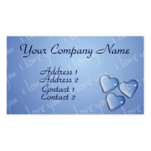Te amo azul plantillas de tarjeta de negocio