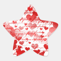 Te amo calcomanía forma de estrella personalizada