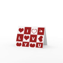 Te amo corazones rojos y blancos tarjetas