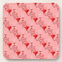 Te amo el día de San Valentín Handdrawn lindo del  Posavasos De Bebida