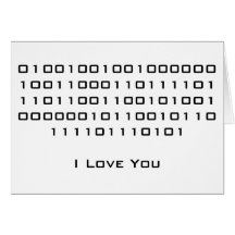 "Te amo" en código binario Tarjeta