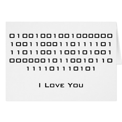 "Te amo" en código binario Tarjeta
