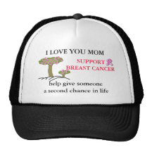 TE AMO MAMÁ, casquillo de la bola del cáncer de PE Gorros