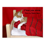Te amo más que mi oso de peluche tarjeta postal