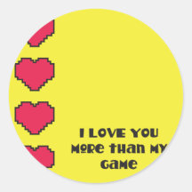 Te amo más que mis corazones digitales del juego pegatinas redondas