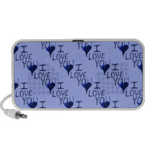 Te amo modelo dibujado mano linda del azul del cor laptop altavoces