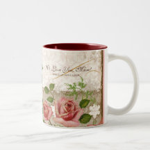 Te amo momia, taza inglesa de los rosas del vintag