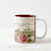Te amo Nana, taza inglesa de los rosas del vintage