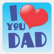 ¡Te amo PAPÁ! con el corazón Calcomania Cuadradas