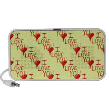 Te amo rojo dibujado mano linda del corazón altavoz de viajar