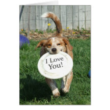 Te amo tarjeta de felicitación del perro