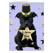 Te amo tarjeta de Staffordshire bull terrier