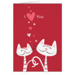Te amo tarjeta del día de San Valentín de los gato tarjetas