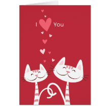 Te amo tarjeta del día de San Valentín de los gato