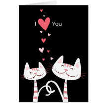Te amo tarjeta del día de San Valentín (negra) de 