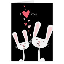 Te amo tarjeta del día de San Valentín (negra) de 