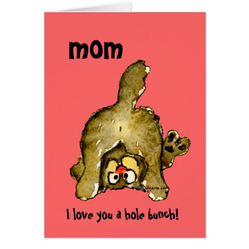 Te amo una tarjeta del gato de la mamá del manojo 