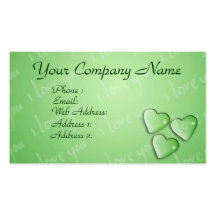 Te amo verde tarjetas de visita