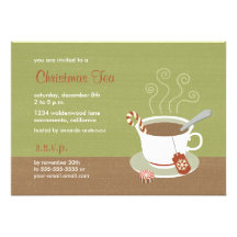 Té del navidad de las invitaciones del té del día  comunicados