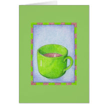 Té en carta verde tarjetas