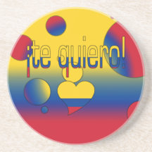 ¡¡Te Quiero! La bandera de Colombia colorea arte p Posavasos Manualidades