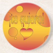 ¡¡Te Quiero! La bandera de España colorea arte pop Posavasos Manualidades
