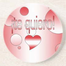 ¡¡Te Quiero! La bandera de Perú colorea arte pop Posavasos Personalizados