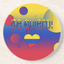 ¡¡Te Quiero! La bandera de Venezuela colorea arte  Posavasos Diseño